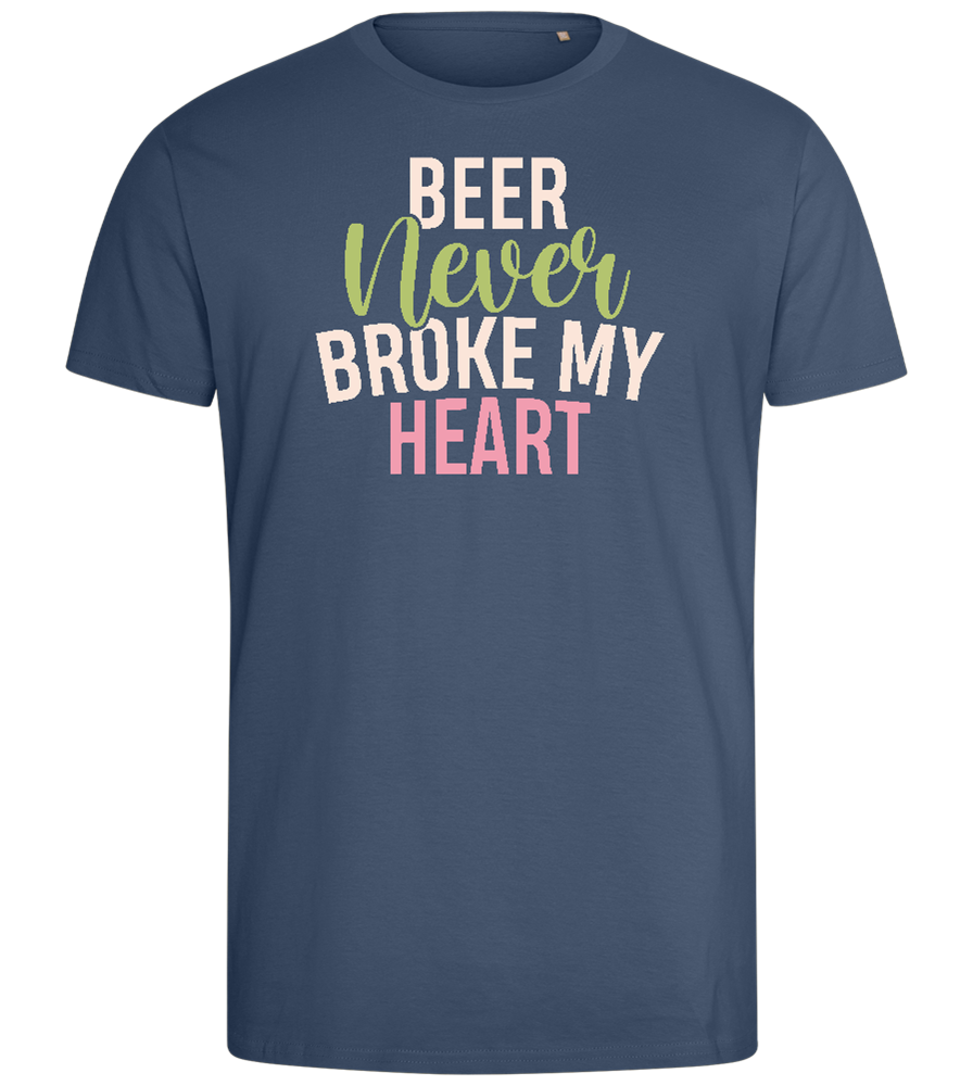 Never Broke My Heart Design - Comfort men's fitted t-shirt_DENIM_front