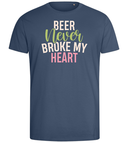 Never Broke My Heart Design - Comfort men's fitted t-shirt_DENIM_front