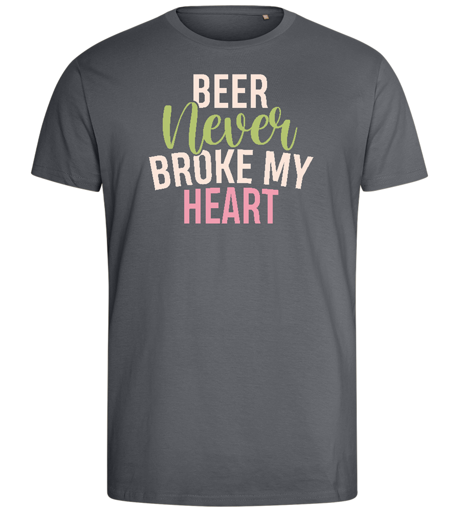 Never Broke My Heart Design - Comfort men's fitted t-shirt_MOUSE GREY_front