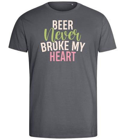 Never Broke My Heart Design - Comfort men's fitted t-shirt_MOUSE GREY_front