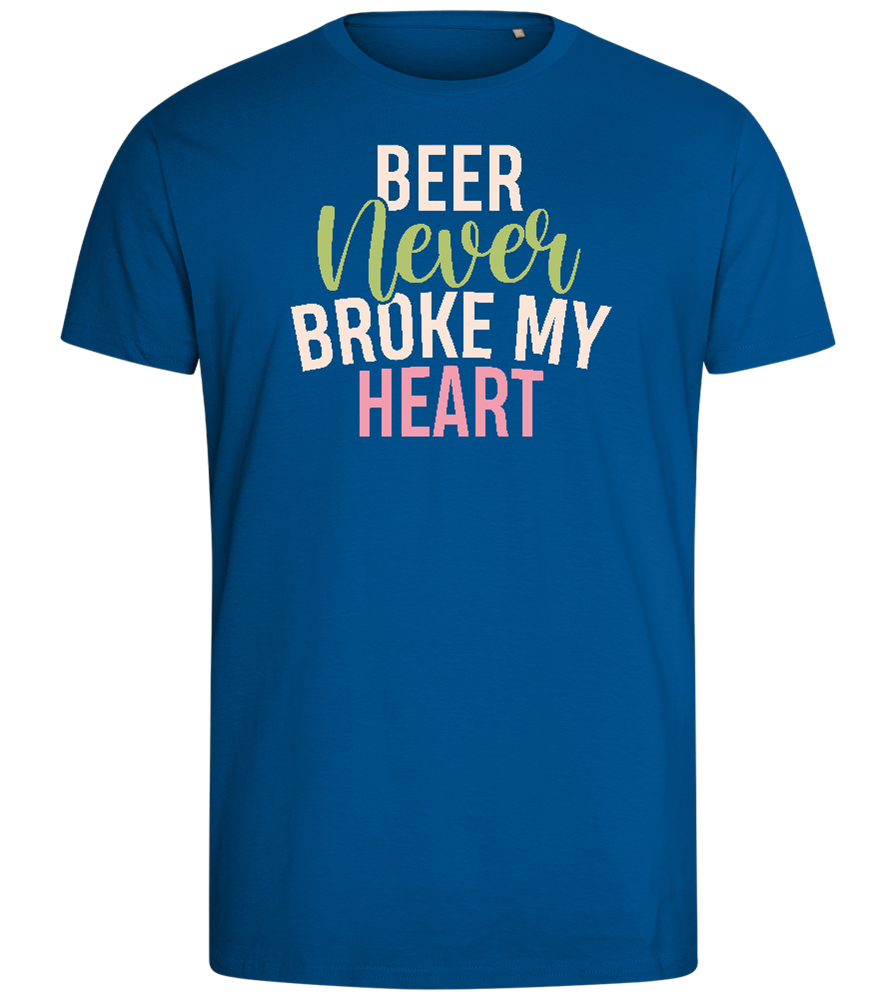 Never Broke My Heart Design - Comfort men's fitted t-shirt_ROYAL_front