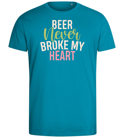 Never Broke My Heart Design - Comfort men's fitted t-shirt_TURQUOISE_front