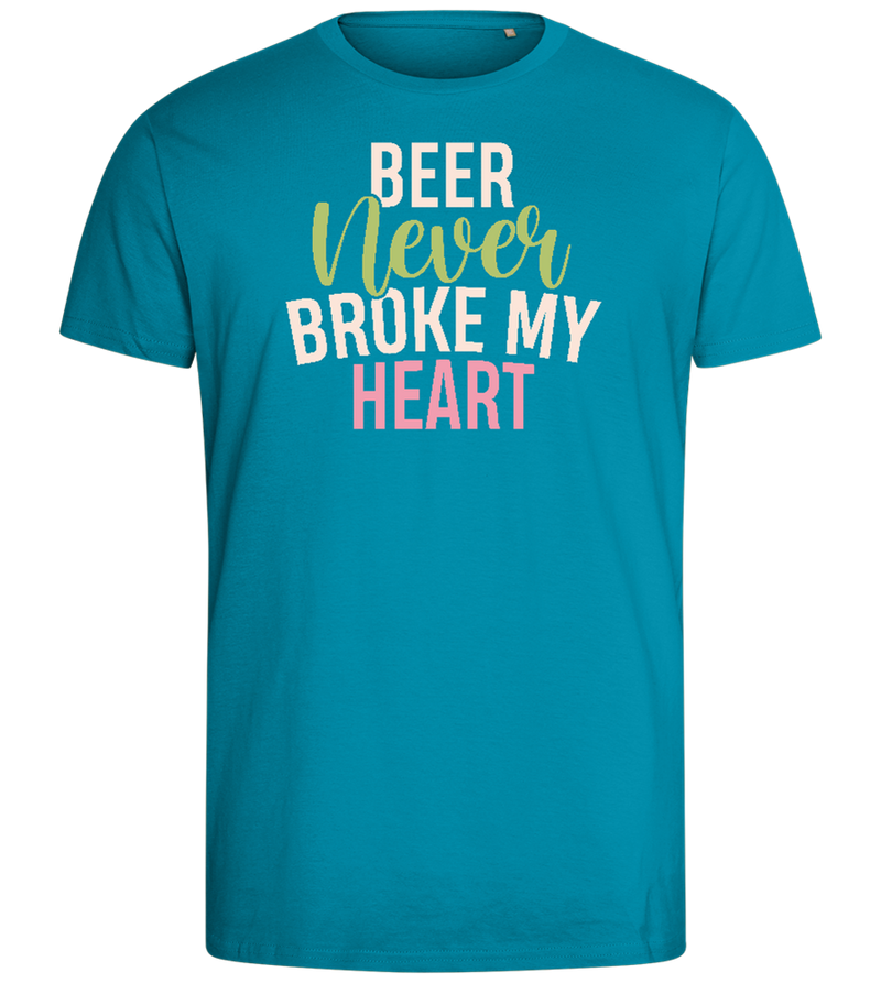 Never Broke My Heart Design - Comfort men's fitted t-shirt_TURQUOISE_front