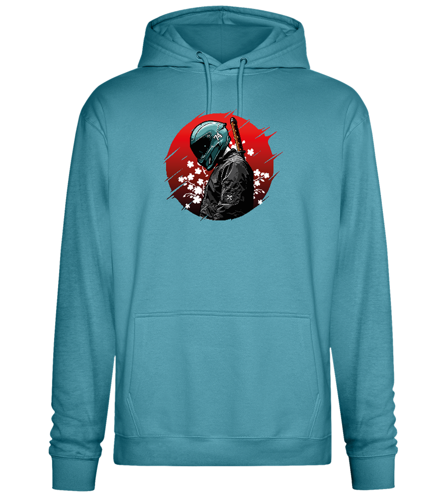 Samurai Bike 2 Design - Premium Essential Unisex Hoodie_POOL BLUE_front