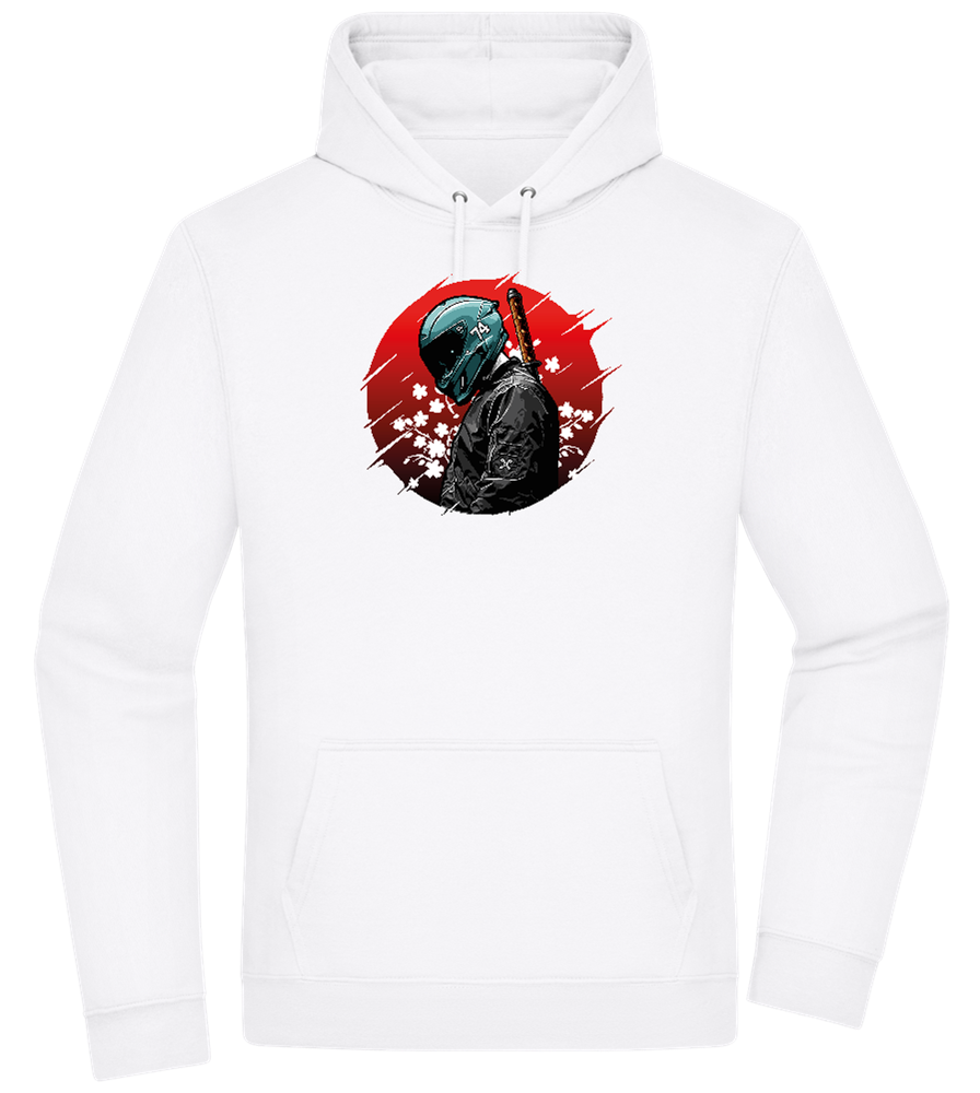 Samurai Bike 2 Design - Premium Essential Unisex Hoodie_WHITE_front