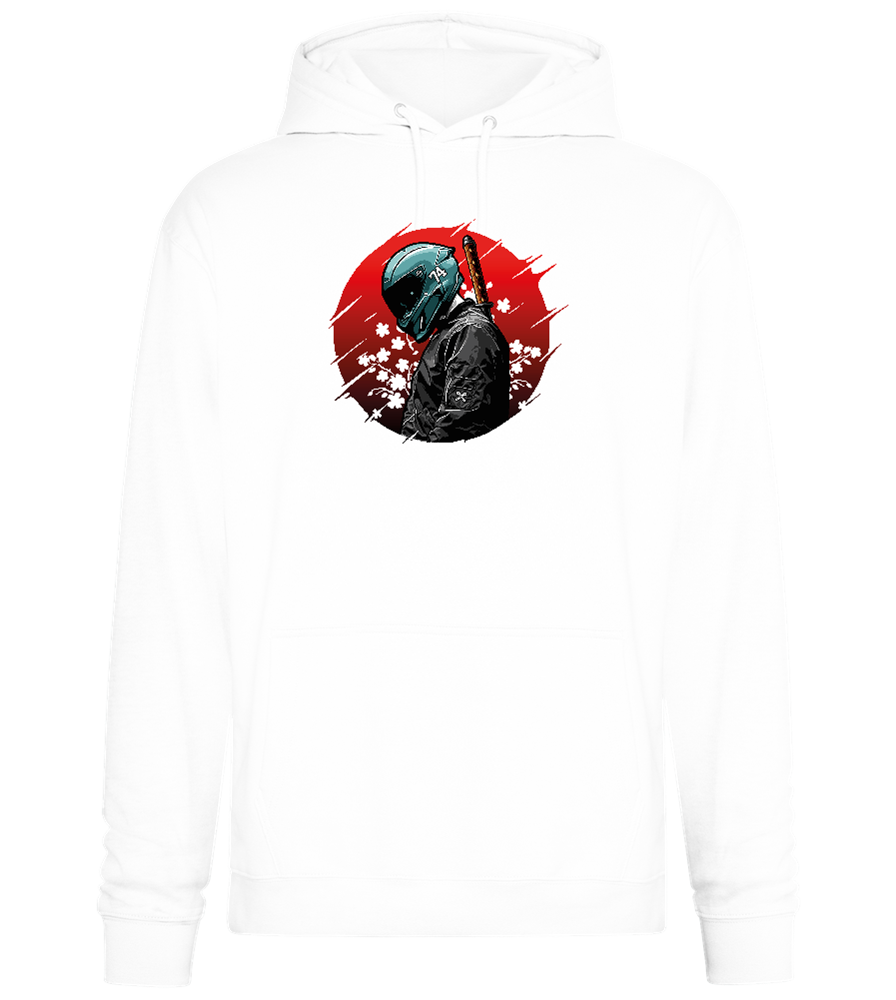 Samurai Bike 2 Design - Premium Essential Unisex Hoodie_WHITE_front