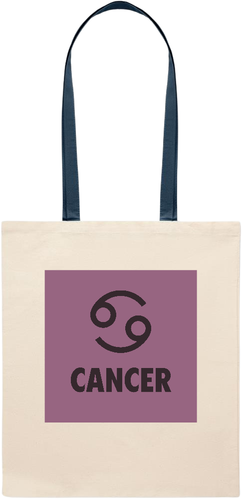 Zodiac Cancer Design - Essential colored handle tote bag_BLUE_front