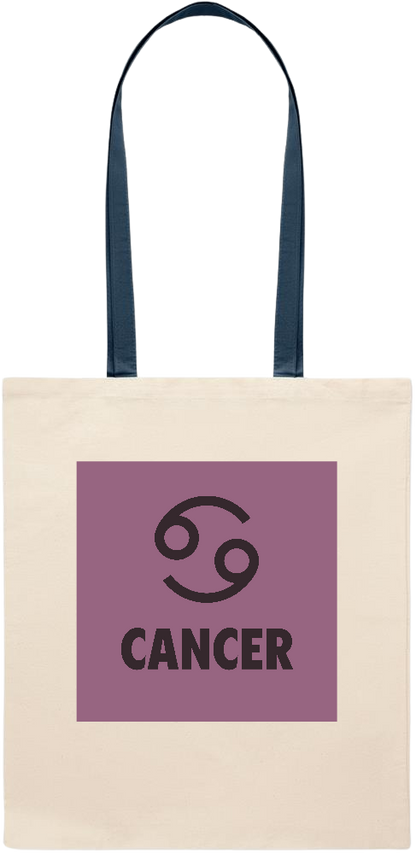 Zodiac Cancer Design - Essential colored handle tote bag_BLUE_front