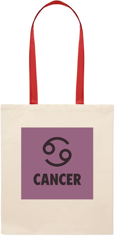 Zodiac Cancer Design - Essential colored handle tote bag_RED_front