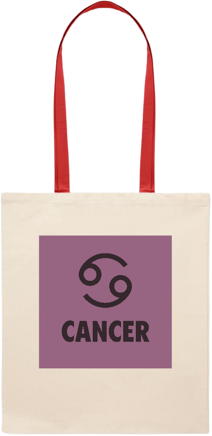 Zodiac Cancer Design - Essential colored handle tote bag_RED_front