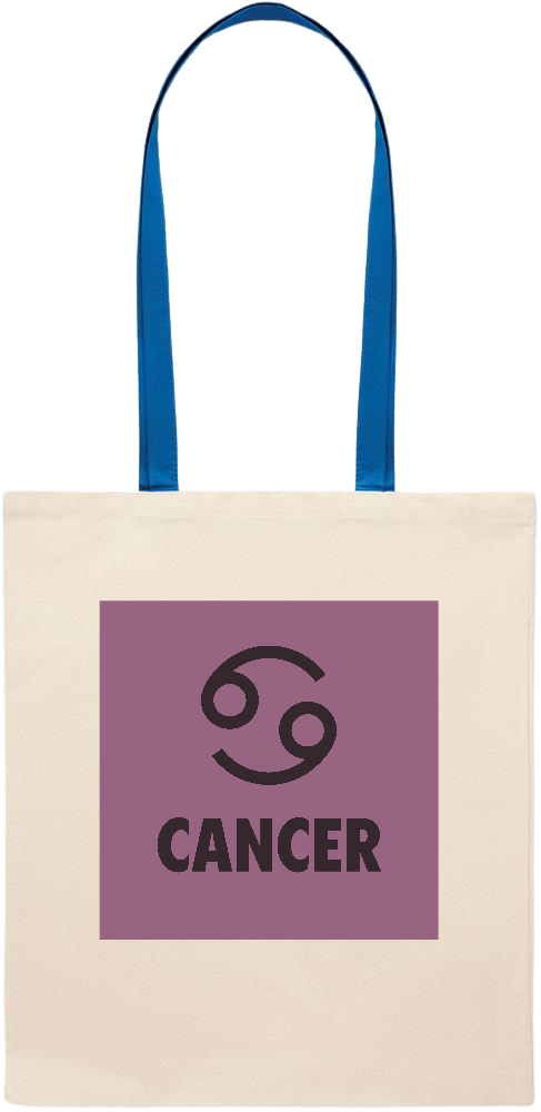 Zodiac Cancer Design - Essential colored handle tote bag_ROYAL BLUE_front