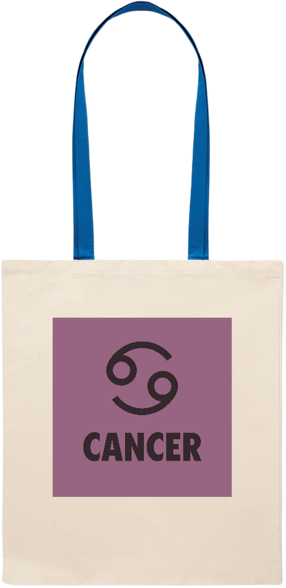 Zodiac Cancer Design - Essential colored handle tote bag_ROYAL BLUE_front