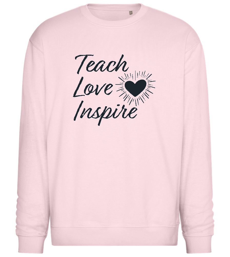 Teach Love Inspire Heart Design - Comfort Essential Unisex Sweater_LIGHT PEACH ROSE_front