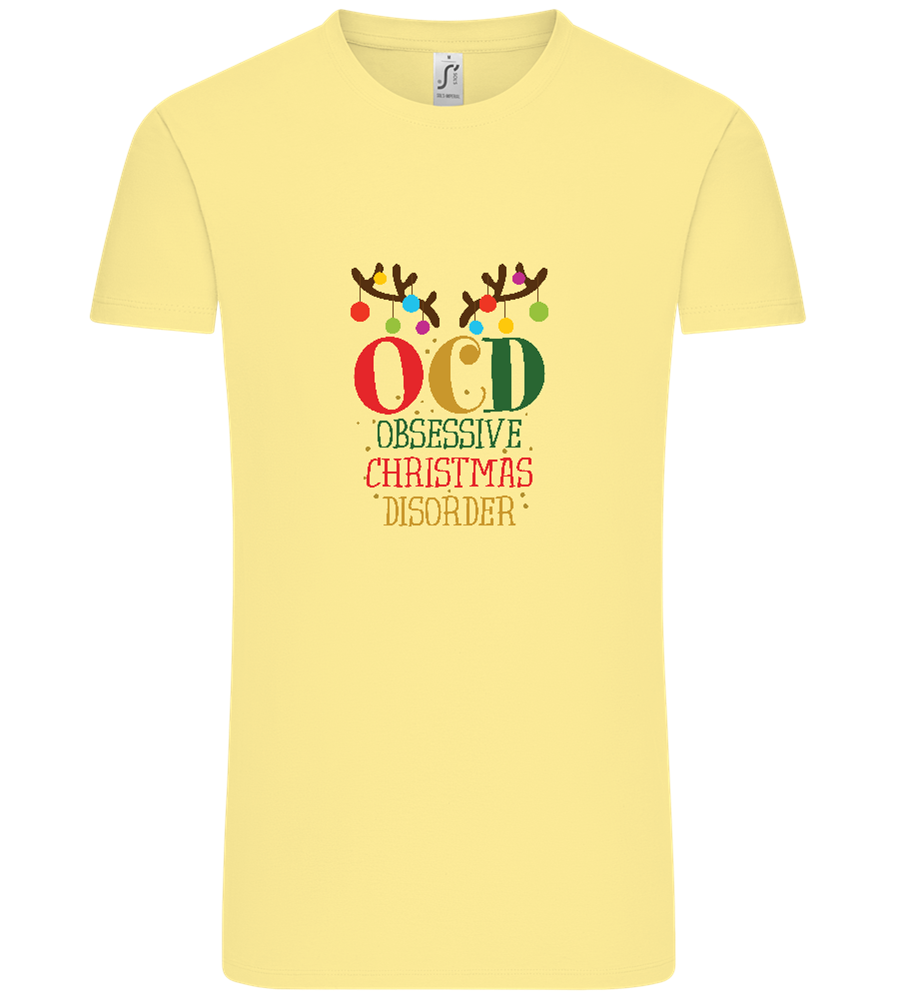 OCD Obsessive Christmas Disorder Design - Comfort Unisex T-Shirt_AMARELO CLARO_front