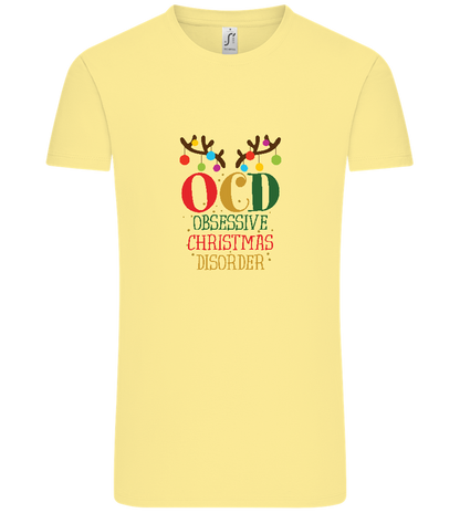 OCD Obsessive Christmas Disorder Design - Comfort Unisex T-Shirt_AMARELO CLARO_front