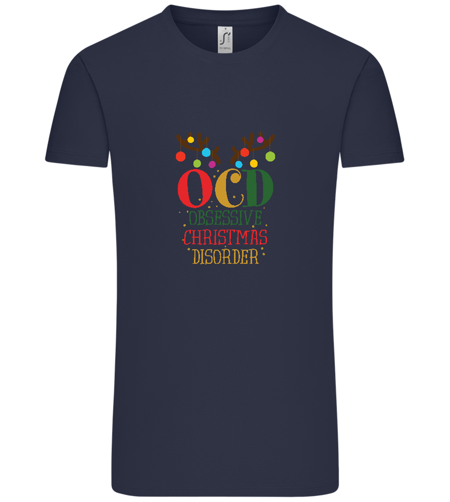 OCD Obsessive Christmas Disorder Design - Comfort Unisex T-Shirt_FRENCH NAVY_front