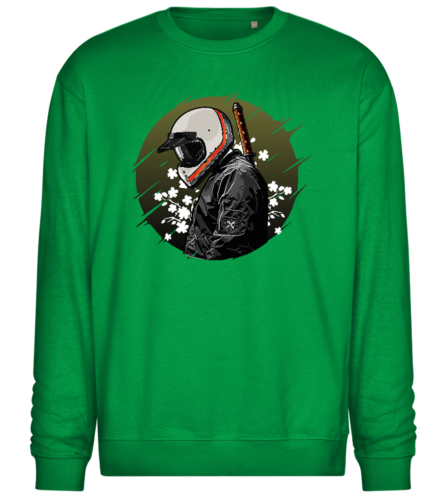 Urban Samurai Design - Comfort Essential Unisex Sweater_MEADOW GREEN_front