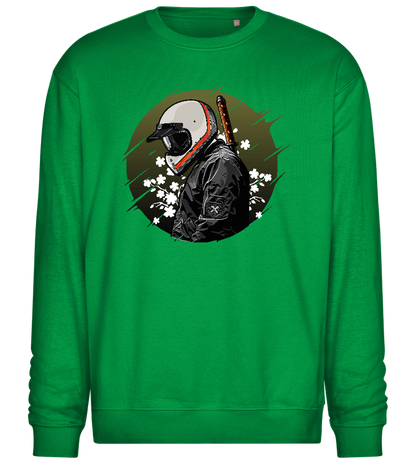 Urban Samurai Design - Comfort Essential Unisex Sweater_MEADOW GREEN_front