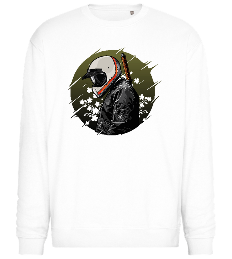 Urban Samurai Design - Comfort Essential Unisex Sweater_WHITE_front