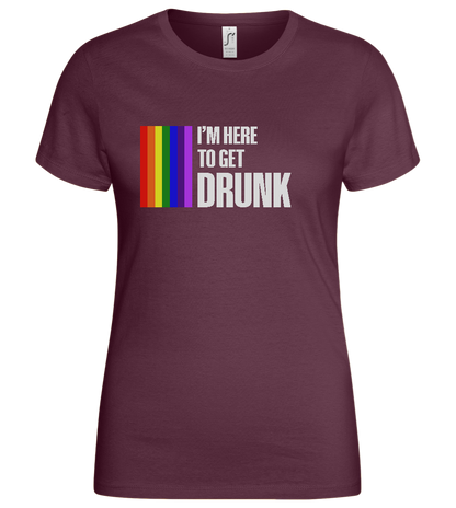 I'm Getting Drunk Design - Basic women's t-shirt_BORDEAUX_front