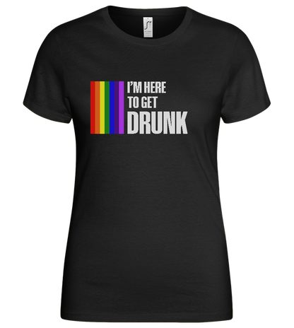 I'm Getting Drunk Design - Basic women's t-shirt_DEEP BLACK_front