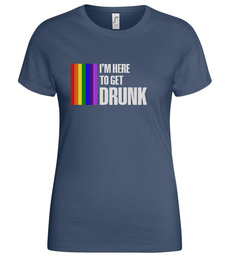 I'm Getting Drunk Design - Basic women's t-shirt_DENIM_front