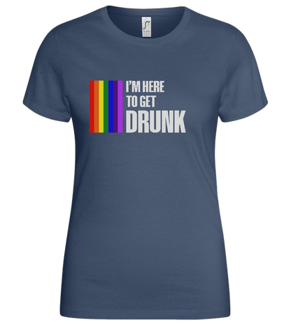 I'm Getting Drunk Design - Basic women's t-shirt_DENIM_front