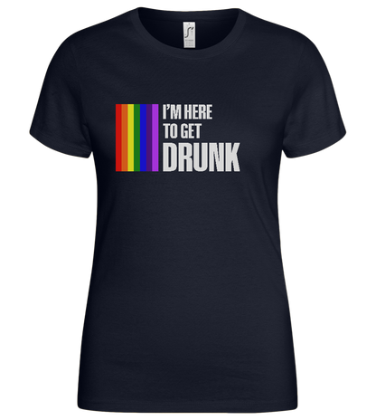 I'm Getting Drunk Design - Basic women's t-shirt_FRENCH NAVY_front