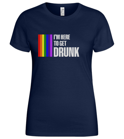 I'm Getting Drunk Design - Basic women's t-shirt_MARINE_front