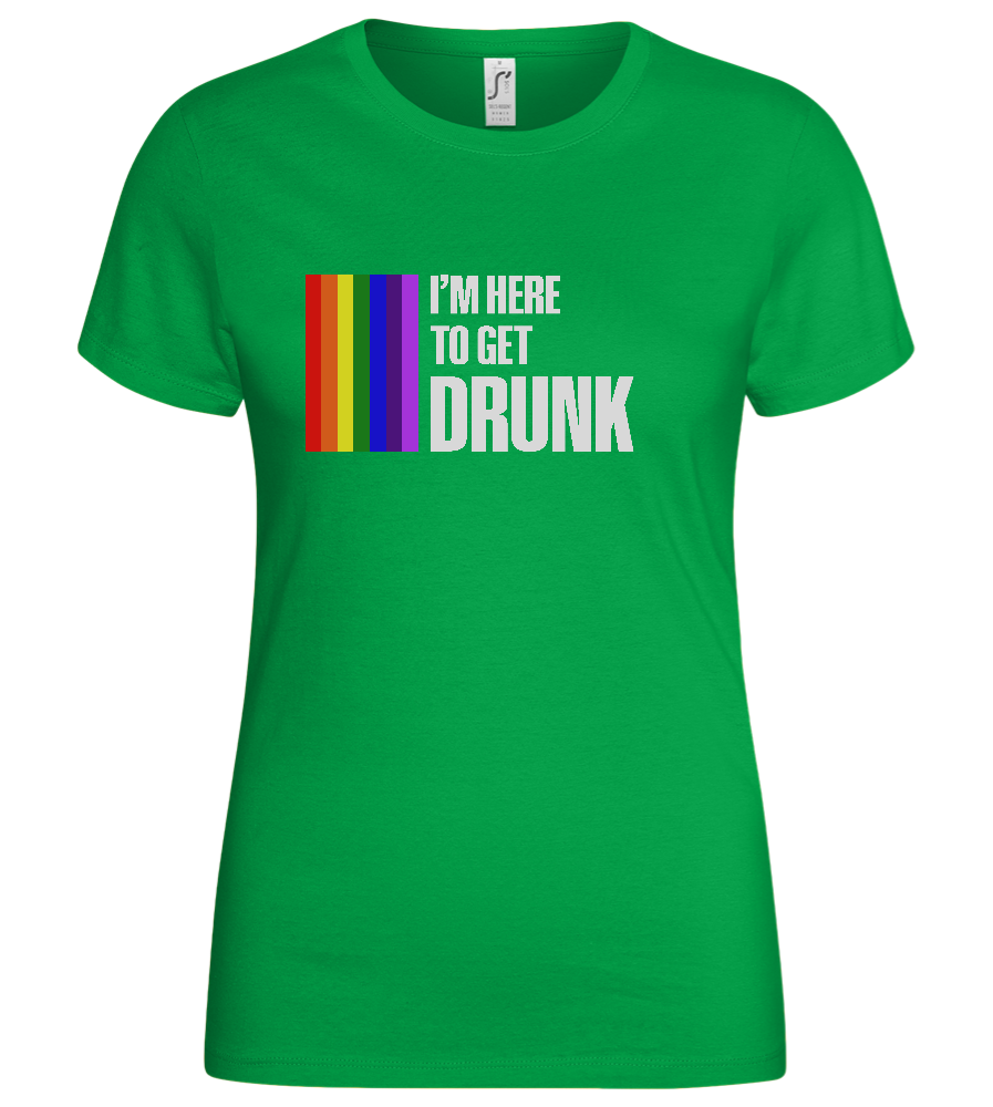 I'm Getting Drunk Design - Basic women's t-shirt_MEADOW GREEN_front