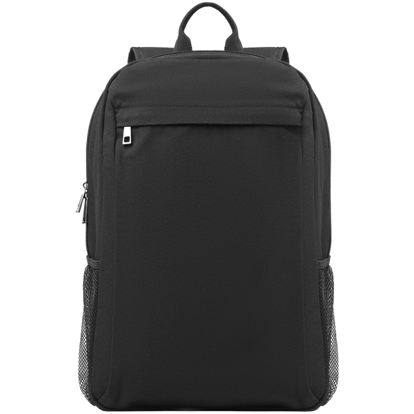 Washed Canvas Laptop Backpack_BLACK_front