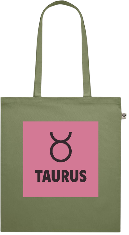 Zodiac Taurus Design - Premium colored organic cotton shopping bag_GREEN_front