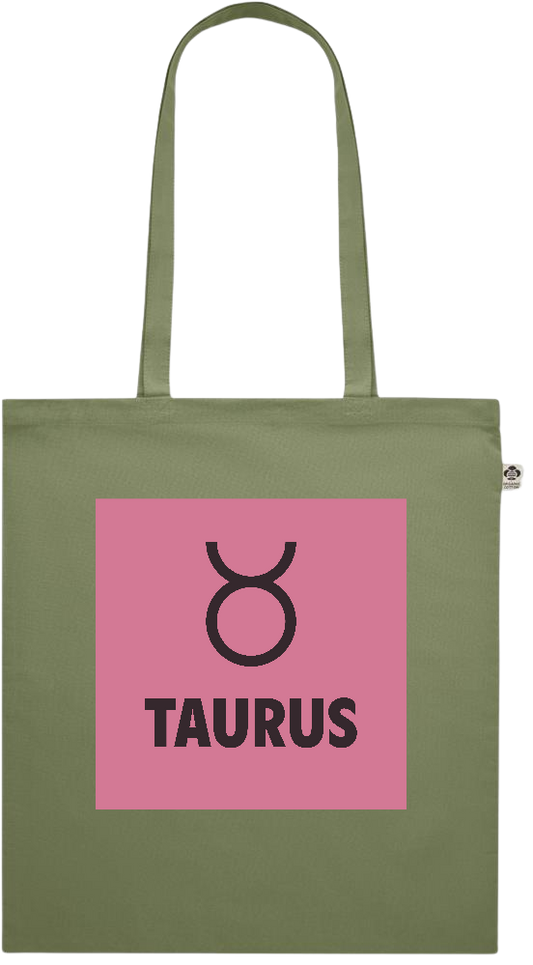 Zodiac Taurus Design - Premium colored organic cotton shopping bag_GREEN_front