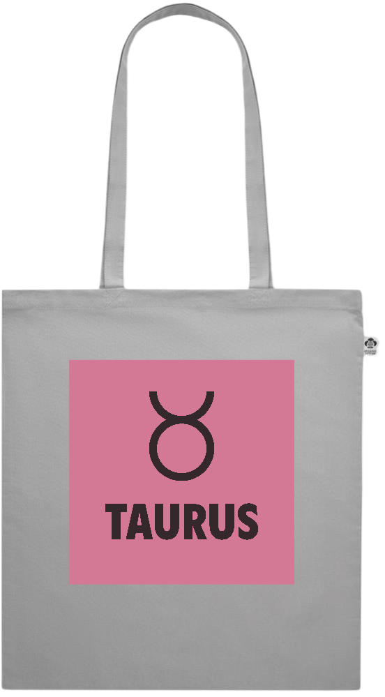 Zodiac Taurus Design - Premium colored organic cotton shopping bag_GREY_front