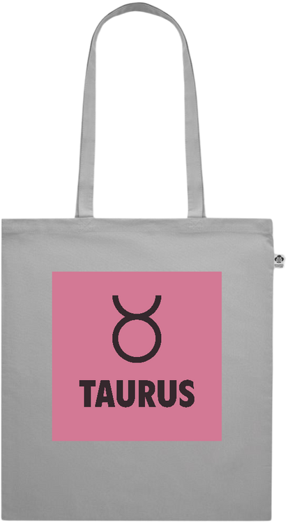 Zodiac Taurus Design - Premium colored organic cotton shopping bag_GREY_front