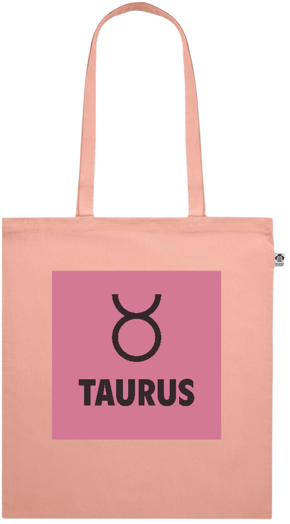 Zodiac Taurus Design - Premium colored organic cotton shopping bag_ORANGE_front