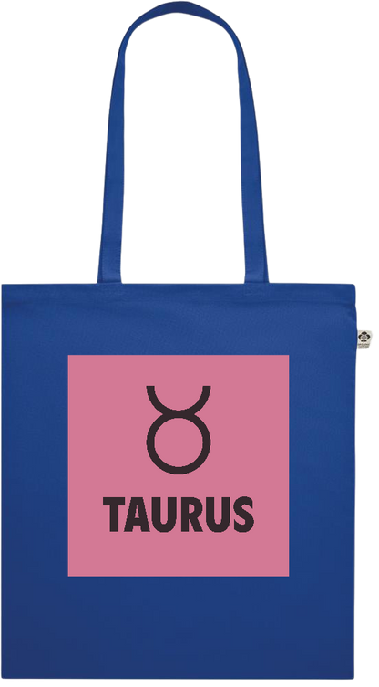 Zodiac Taurus Design - Premium colored organic cotton shopping bag_ROYAL BLUE_front