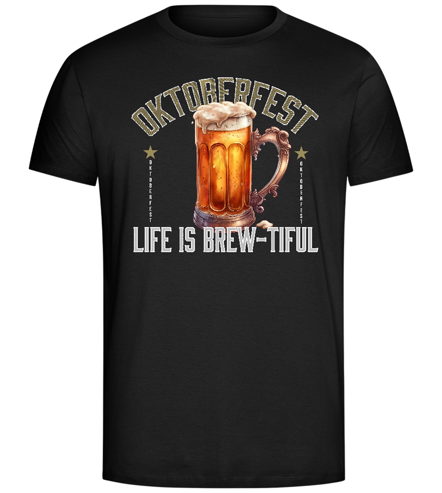 Life is Brew-tiful Design - Comfort Unisex T-Shirt_DEEP BLACK_front