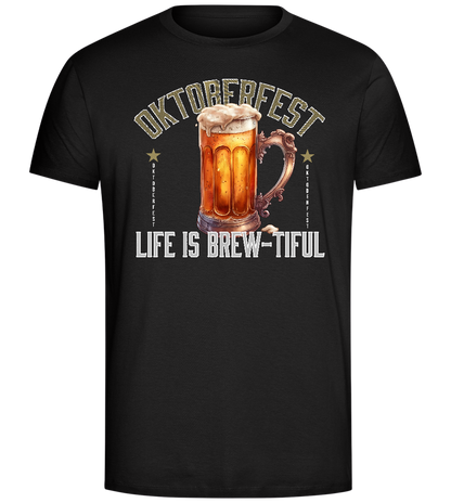 Life is Brew-tiful Design - Comfort Unisex T-Shirt_DEEP BLACK_front