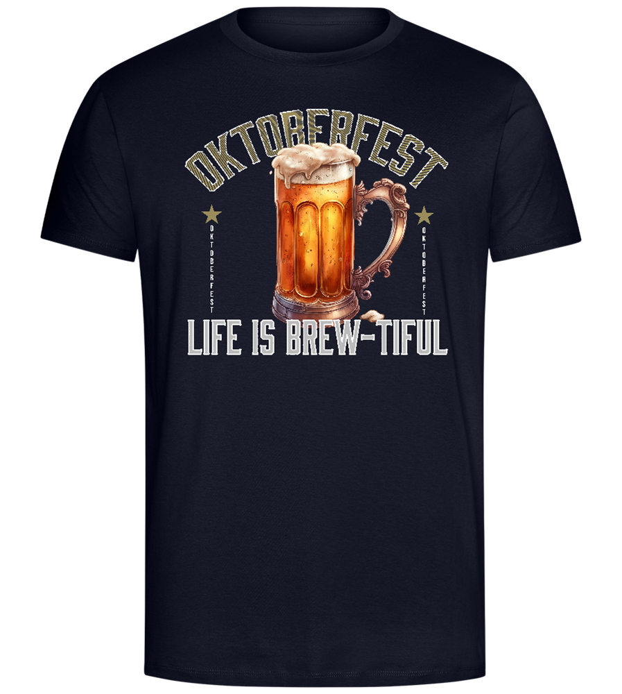 Life is Brew-tiful Design - Comfort Unisex T-Shirt_FRENCH NAVY_front