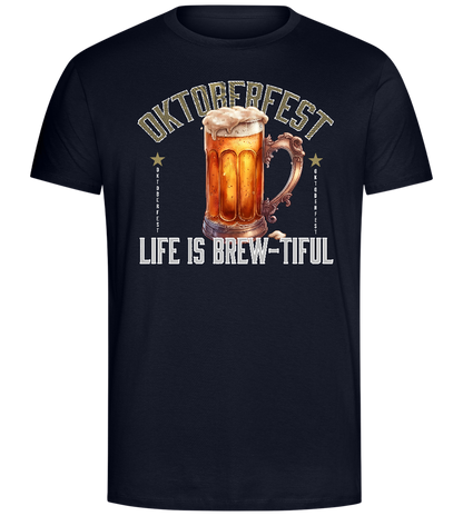 Life is Brew-tiful Design - Comfort Unisex T-Shirt_FRENCH NAVY_front