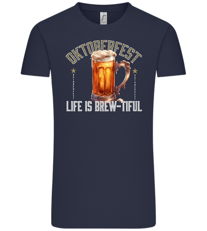 Life is Brew-tiful Design - Comfort Unisex T-Shirt_FRENCH NAVY_front