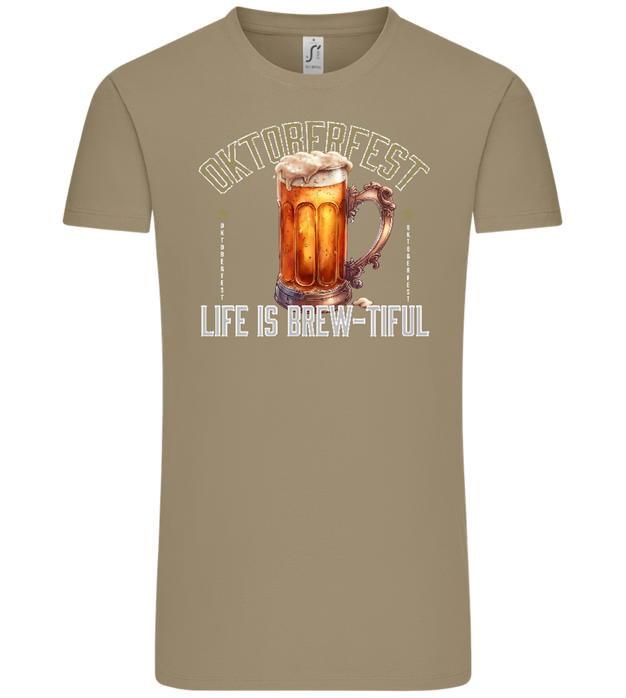 Life is Brew-tiful Design - Comfort Unisex T-Shirt_KHAKI_front