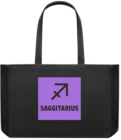 Zodiac Saggitarius Design - Premium large recycled shopping tote bag_BLACK_front