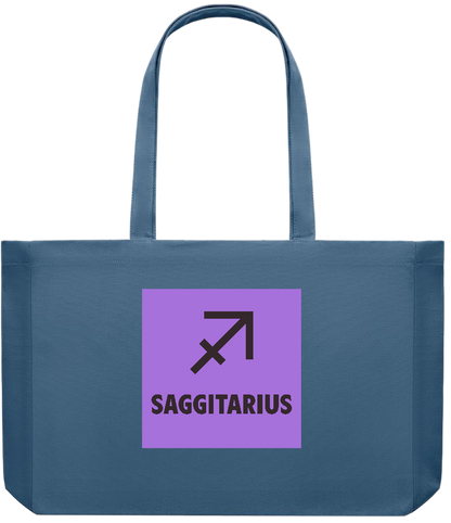 Zodiac Saggitarius Design - Premium large recycled shopping tote bag_BLUE_front