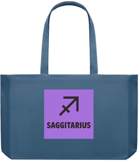 Zodiac Saggitarius Design - Premium large recycled shopping tote bag_BLUE_front