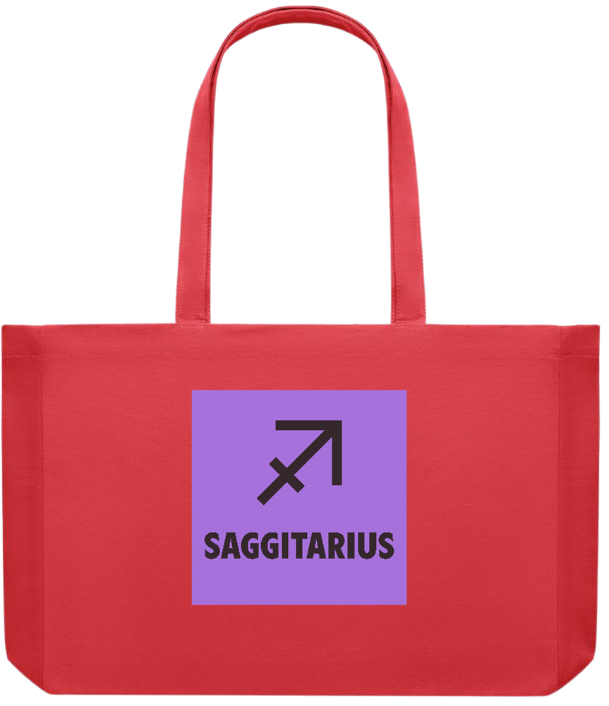 Zodiac Saggitarius Design - Premium large recycled shopping tote bag_RED_front