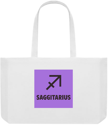 Zodiac Saggitarius Design - Premium large recycled shopping tote bag_WHITE_front