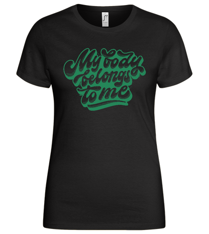 Belongs to Me Design - Basic women's t-shirt_DEEP BLACK_front