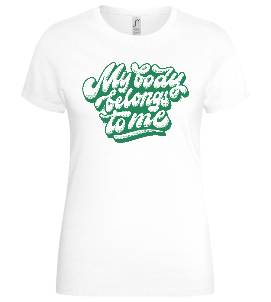 Belongs to Me Design - Basic women's t-shirt_WHITE_front